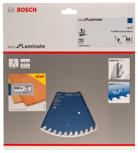 BOSCH Kreissägeblatt Best for Laminate, 216 x 30 x 2,5 mm, 60