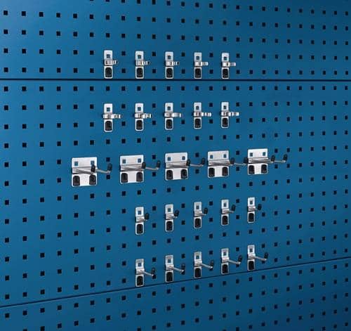 BOTT Werkzeughaltersortiment 25-tlg.verzinkt f.Lochplatten 15 Haken/10 Klemmen BOTT