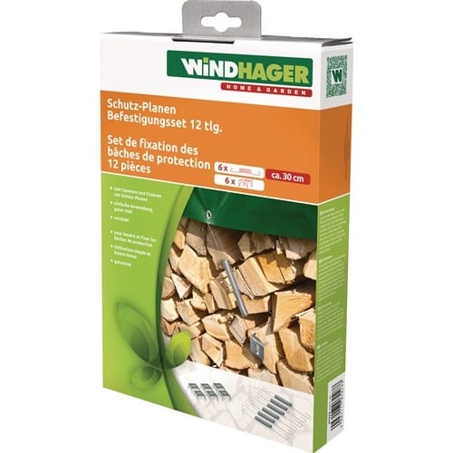 WINDHAGER Schutzplanen Bef-set.6 Spannfedern u.6 Holzkrallen L.30cm WINDHAGER
