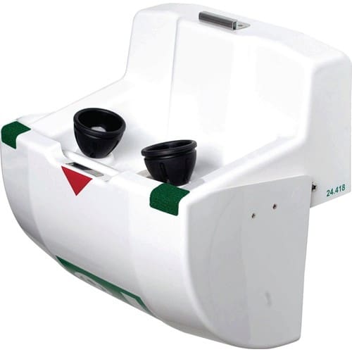 B-SAFETY Augendusche PremiumLine m.Auffangbecken+Abdeck.Wm.3/8 AG Zoll B-SAFETY
