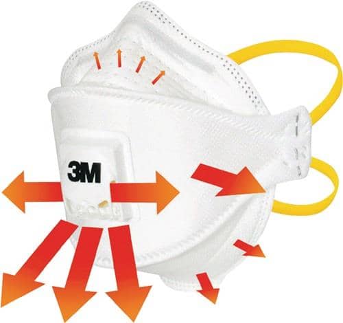 3M Atemschutzmaske Aura™ 9312+ FFP1/V NR D m.Ausatemventil,faltbar 3M