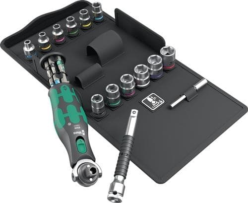 WERA Steckschlüsselsatz 8009 Zyklop Pocket Set 3 27-tlg.3/8Zoll+1/4 Zoll WERA