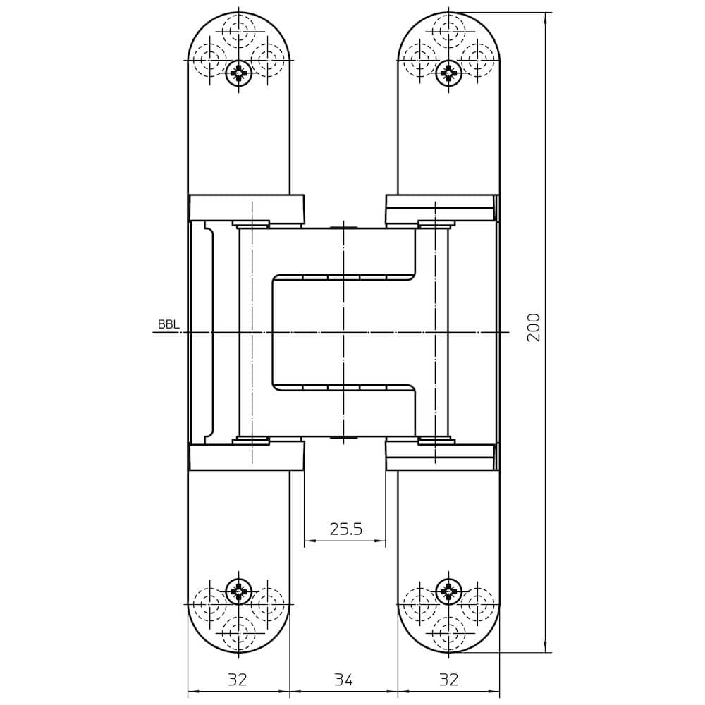 SIMONSWERK Verdecktliegendes Türband TECTUS® TE 540 3D A8,