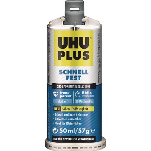 UHU 2K-Epoxidharzklebstoff PLUS SCHNELLFEST 57g farblos Doppelkart.UHU