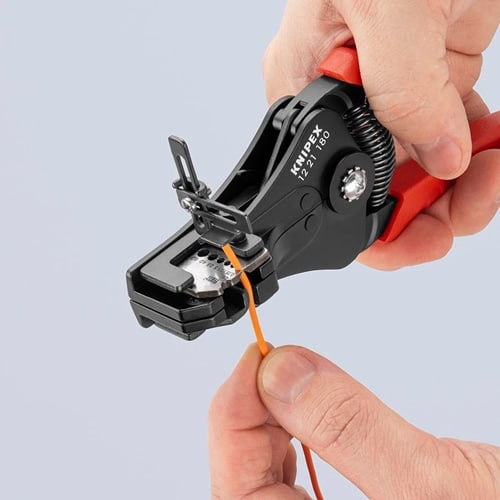 KNIPEX Abisolierzange L.180mm schwarz lack.Ku.-Überzug m.Öffnungsf.KNIPEX