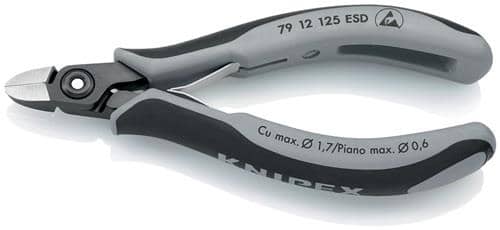 KNIPEX Präzisions-Elektronik-Seitenschneider L.125mm Facette ja,sehr kl.pol.