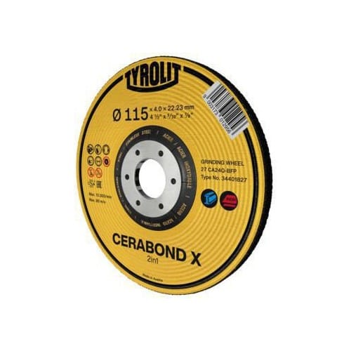 TYROLIT Schruppscheibe CERABOND X D178xS7mm K.24 gekr.INOX/Stahl Bohr.22,23mm TYROLIT
