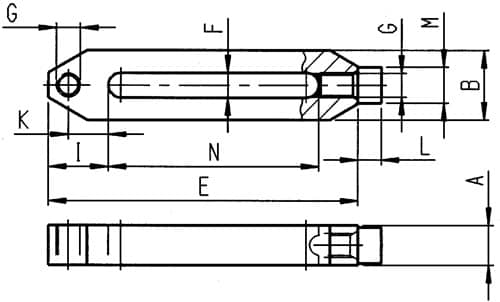 AMF Spanneisen Nr.7110GLX Gr.20-1 f.T-Nut 20mm L.318mm AMF