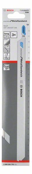 BOSCH Stichsägeblatt T 1018 AFP Precision for Metal-Sandwich