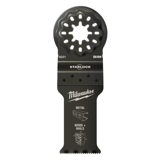 MILWAUKEE 35 x 42 mm Multitool Starlock Bi-Metall Tauchsägeblatt für Schnitte in Holz mit Nägeln