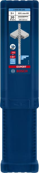 BOSCH EXPERT SDS max-8X Hammerbohrer, 20 x 200 x 320 mm, 5 Stück. Für Bohrhämmer