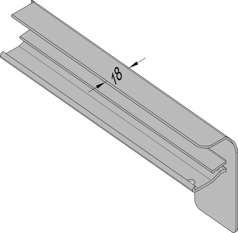GUTMANN Bordstück B 406 AL, 300 mm, mittelbraun