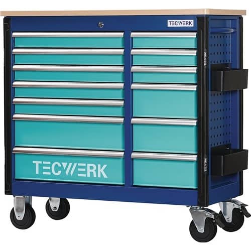 TECWERK Rollwerkbank PLUS 2.0 S Außen-B1150xT500xH1015mm Schubl.13 30kg 500kg TECWERK