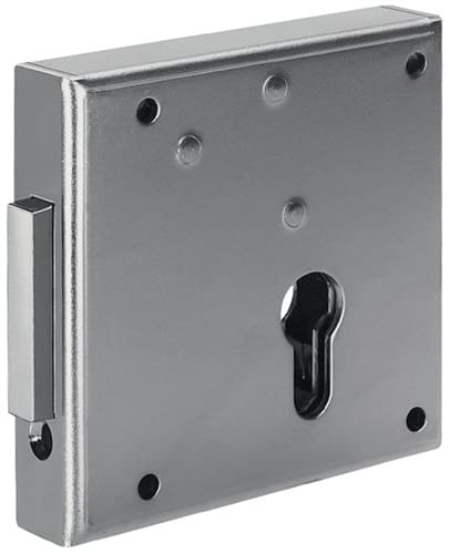 Gittertor-Riegelschloss 100 aufliegend Dornmaß 65 mm AMF