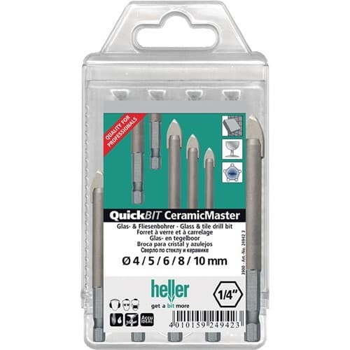 HELLER Bohrersatz QuickBit® Ceramik Master 5-tlg.D.4,5,6,8,10mm Schaft 6 kant HELLER