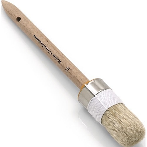 NÖLLE Ringpinsel Gr.6 Borsten-L.75mm 20mm helle Chinaborste roh.Holzstiel NÖLLE