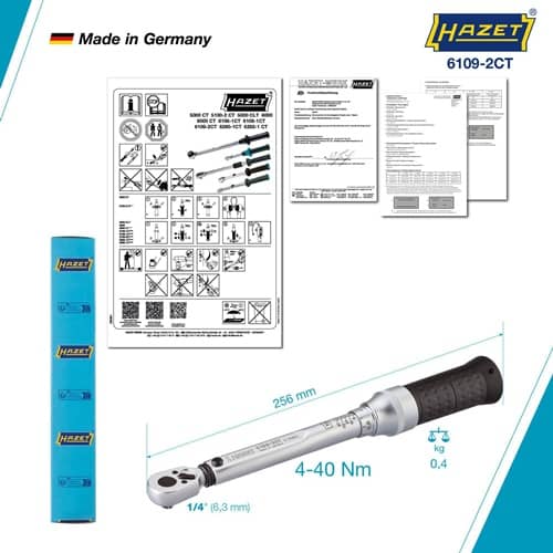 HAZET Drehmomentschlüssel 6109-2CT 1/4 Zoll 4-40 Nm HAZET