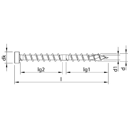 HECO TOPIX-plus CombiConnect 6,5 x 150, Zylinderkopf, T-Drive, CC-Gewinde, verzinkt blau, A3K