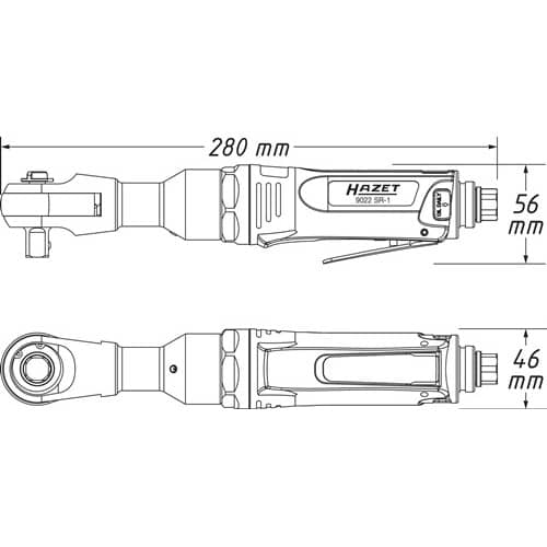 HAZET Druckluftratschenschrauber 9022SR-1 12,5mm (1/2Zoll) A4-kt.102 Nm HAZET