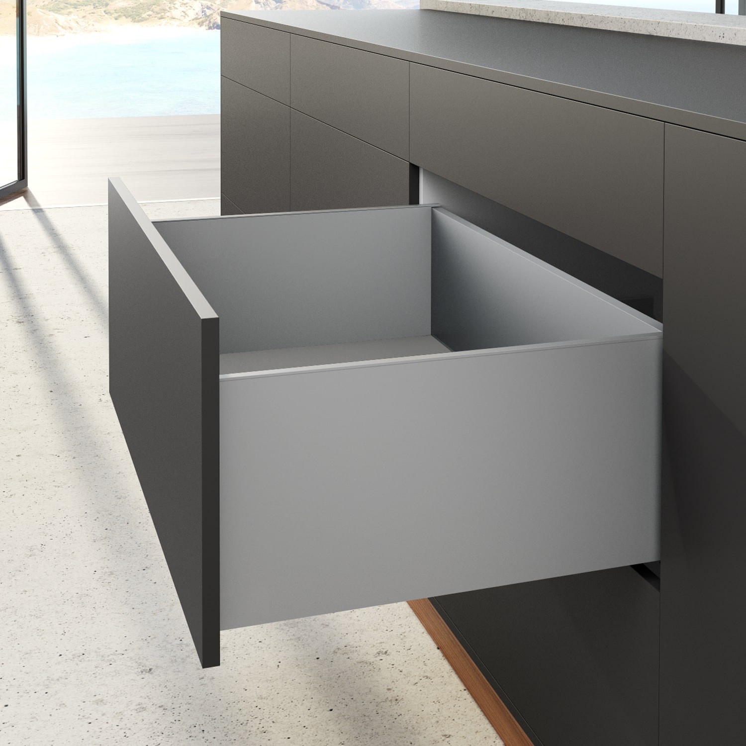 HETTICH AvanTech YOU Set Zarge, Höhe 251 mm x NL 400 mm, silber, links und rechts, 9353373