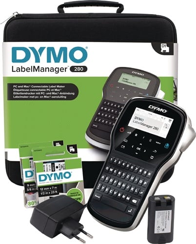 DYMO Beschriftungsgerät Label MANAGER 280 Schriftband-B.6,9,12mm Kofferset