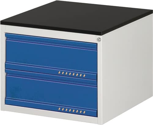 TECWERK Schubladenschrank BK 650 H460xB580xT650mm lichtgrau/blau 2Schubl.Einfach.TECWERK