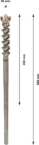 BOSCH Durchbruchbohrer SDS max-9 Break Through, 45 x 450 x 600 mm