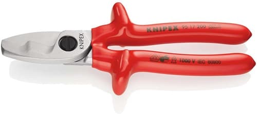 KNIPEX Kabelschere L.200mm Kopf verchr.VDE tauchisol.KNIPEX