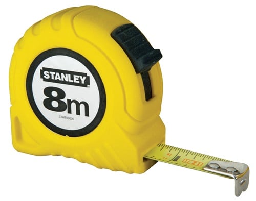 STANLEY Taschenrollbandmaß L.8m B.25mm mm/cm EG II Kapsel Festst.STANLEY