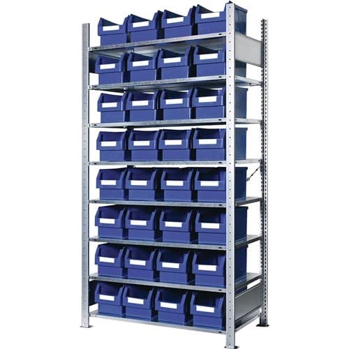 KAPPES Steckregal H2000xB1000xT400mm Grundregal 8 Stahl-Bd.32xGr.3 blau KAPPES