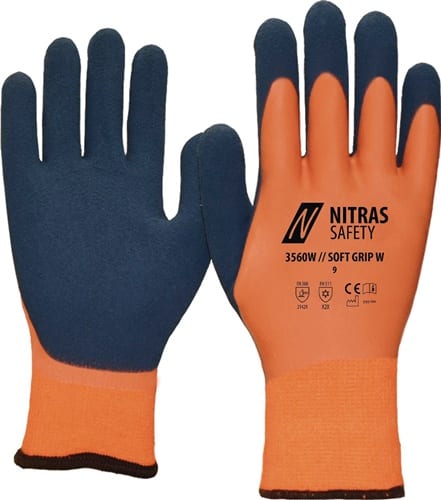 NITRAS Kälteschutzhandschuh SOFT GRIP W Gr.9 orange/dunkelblau EN 388,EN 511 PSA II