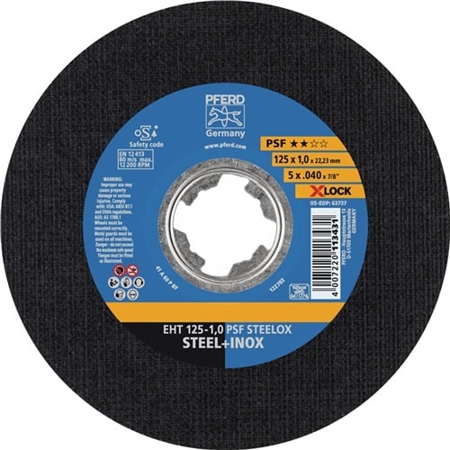 PFERD TOOLS Trennscheibe X-LOCK PSF STEELOX D125x1mm ger.INOX Bohr.22,23mm PFERD