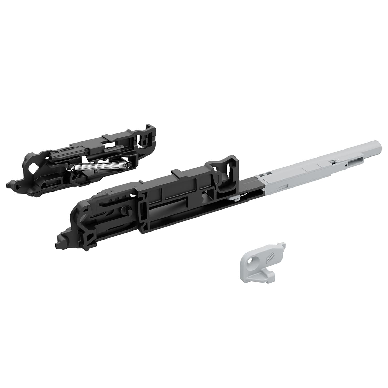 HETTICH Gehäuse mit Push to open für Hängeregistraturrahmen und Breitwandschub, Aluminium Optik, 9134833