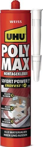 UHU Kleb- u.Dichtstoff POLY MAX 10 SEK SOFORT POWER weiß 440g Kartusche UHU