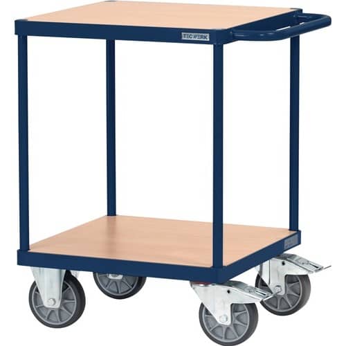 TECWERK Tischwagen 2 Ladeflächen L600xB600mm saphirblau Trgf.500kg TECWERK
