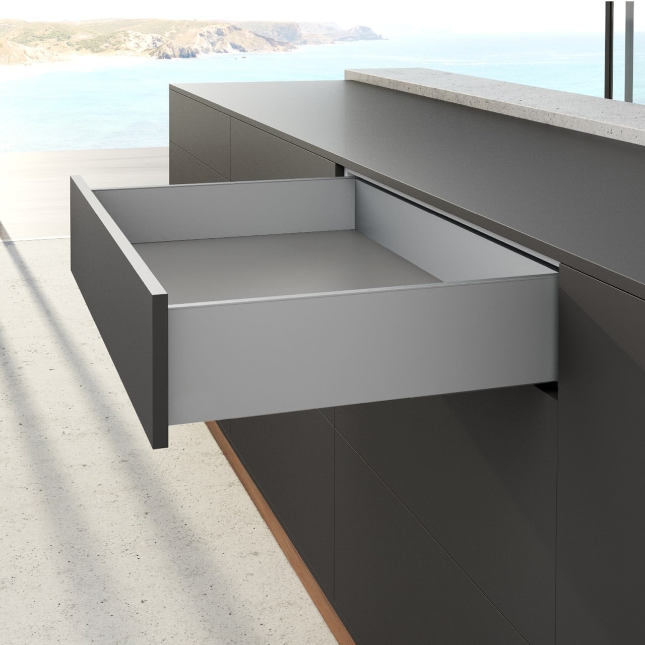 HETTICH AvanTech YOU Set Zarge, Höhe 139 mm x NL 350 mm, silber, links und rechts, 9353346
