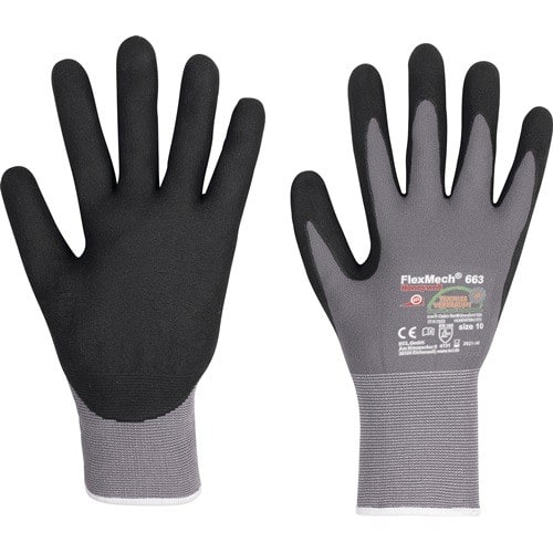 HONEYWELL Handschuhe FlexMech 663 Gr.7 grau/schwarz Nylon/Elastan/Nitrilschaum 10 PA