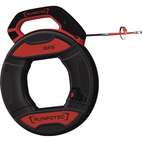 RUNPOTEC Kabeleinziehgerät RP5 Band-L.30m Biege-R.15mm Kabel-D.5,5mm RUNPOTEC