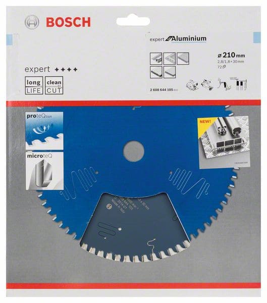 BOSCH Kreissägeblatt Expert for Aluminium, 210 x 30 x 2,8 mm, 72