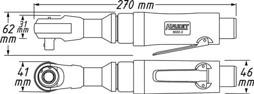 HAZET Druckluftratschenschrauber 9022-2 12,5mm (1/2Zoll) A4-kt.70 Nm HAZET