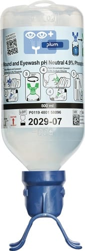PLUM Augenspülflasche DUO pH Neutral 0,5l DIN EN15154-4 PLUM