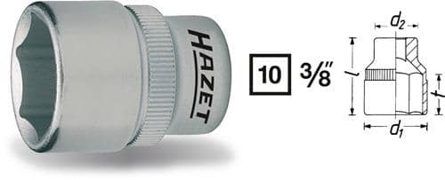 HAZET Steckschlüsseleinsatz 880 3/8 Zoll 6-kant SW 12mm L.27mm HAZET