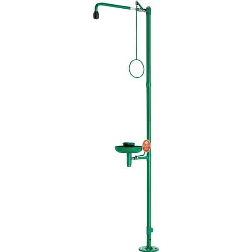 B-SAFETY Notdusche ClassicLine m.Augendusche m.Auffangbecken Bodenmont.Anschl.3/4 IG Zoll