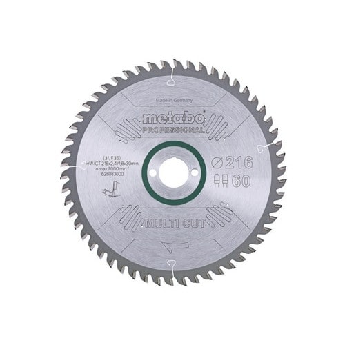 METABO Kreissägeblatt multi cut professional HW/CT D216xB2,4x30mm 60Z. Flach-Trapezzahn