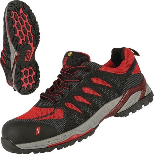 NITRAS Sicherheitsschuh PRO STEP Gr.44 W.11 schwarz/rot S1P SRC EN 20345,EN 61340-4-3