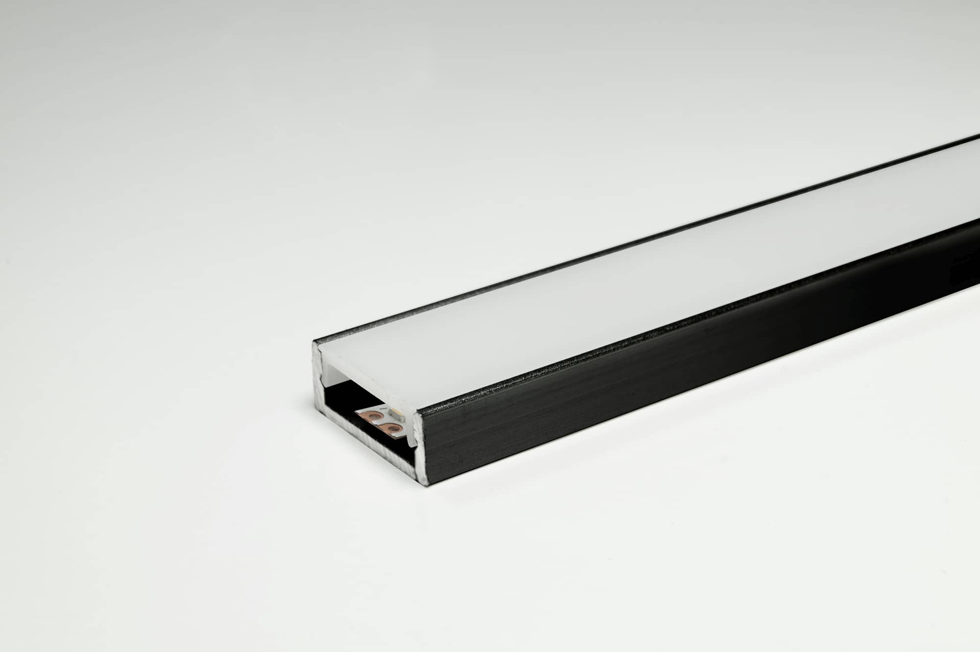 L&S LED Leuchtenprofil Paris, 17,5x7mm, Einbau, Alu schwarz E6/C35, L: 3080mm