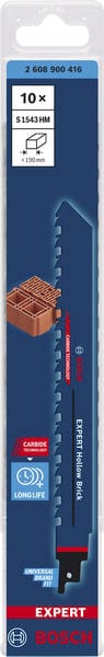 BOSCH EXPERT ‘Hollow Brick’ S 1543 HM Säbelsägeblatt, 10 Stück. Für Säbelsägen