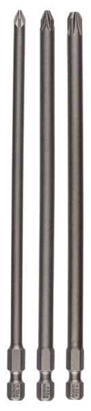 BOSCH Schrauberbit-Set Extra-Hart, 3-teilig, PZ1, PZ2, PZ3, 152 mm