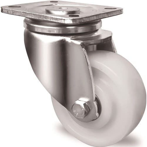 TECWERK Schwerlast-Lenkrolle D.125mm Trgf.700kg Ku.Platte L100xB85mm Farbe Rl.weiß TW