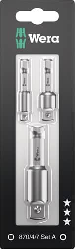 WERA Verbindungsteilset 870/4/7 Set A SB Antriebs-4-KT.1/4/3/8/1/2 Zoll L.WERA